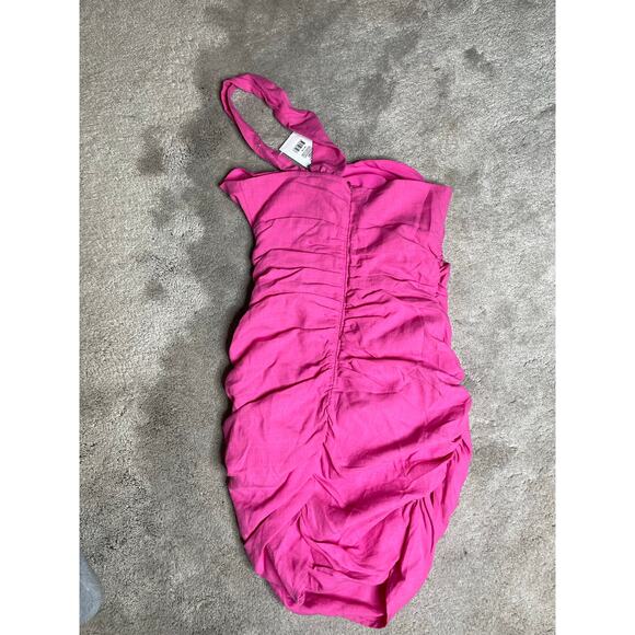 NEW Show Po Mayson Rouched One Shoulder Body Con Mini Dress Size 6 Pink - Picture 5 of 8